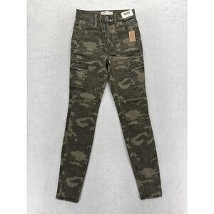 Mudd Utility Jegging Jeans Womens 0 Green Camo High Rise FLX Stretch Cargo NWT